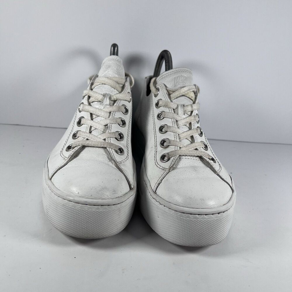 Paul Green Hadley Platform Lace Up Sneakers Super Soft Triple White Women's 5.5 - Picture 2 of 9